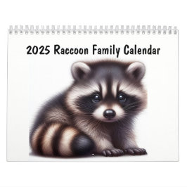 Calendario Animales divertidos de la familia Raccoon 2025