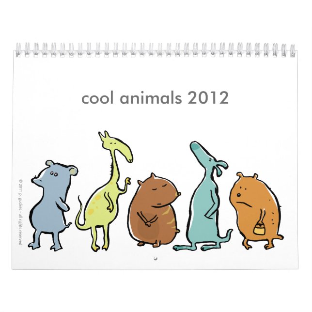 Calendario animales frescos 2012 (personalizable) (Tapa)