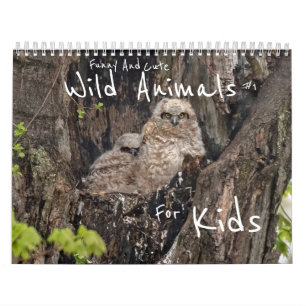 Calendario Animales Salvajes Graciosos Y Cuidados Para Niños 