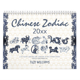 Calendario Animales zodiacales chinos Personalizado mínimo az