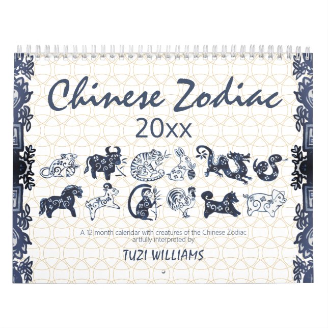 Calendario Animales zodiacales chinos Personalizado mínimo az (Tapa)