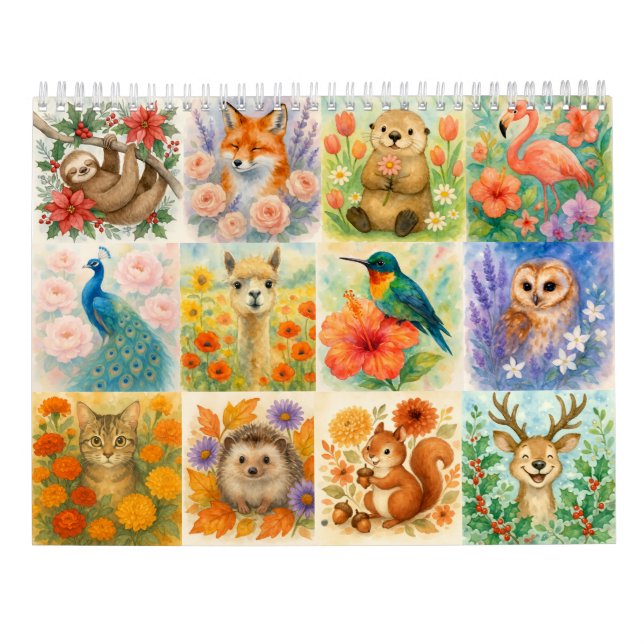 Calendario Animals and Florals (Reverso)