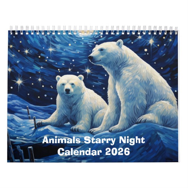 Calendario Animals Starry Night 2026 (Tapa)