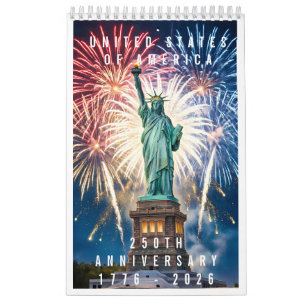 Calendario Aniversario 250 de EE. UU. 1776-2026