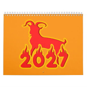 Calendario Año 2027 del Cabra de Fuego
