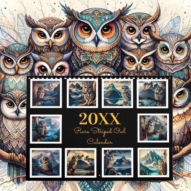Calendario Año de la sombra de la montaña con la lechuza raya (Subido por el creador)