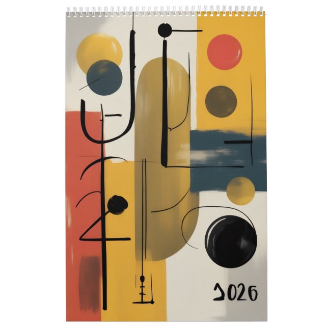Calendario Año Nuevo Abstracto 2026 (Tapa)