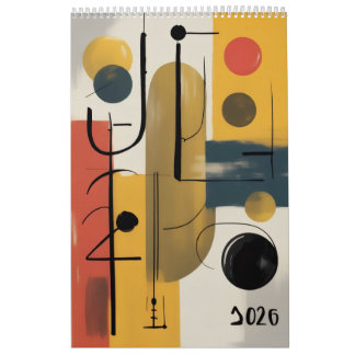 Calendario Año Nuevo Abstracto 2026