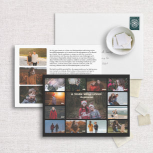 Calendario Año Nuevo en revisión tarjeta de fotos