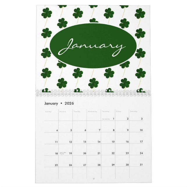 Calendario Año personalizado 2024 Ropa de patrón irlandés de  (Jan 2026)