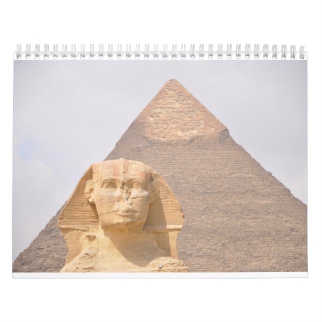Calendario Antiguo Egipto con pirámides, templos esfinges (Tapa)
