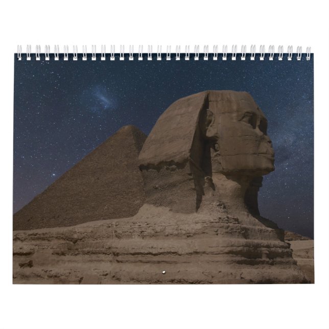 Calendario Antiguo Egipto con pirámides, templos esfinges (Tapa)