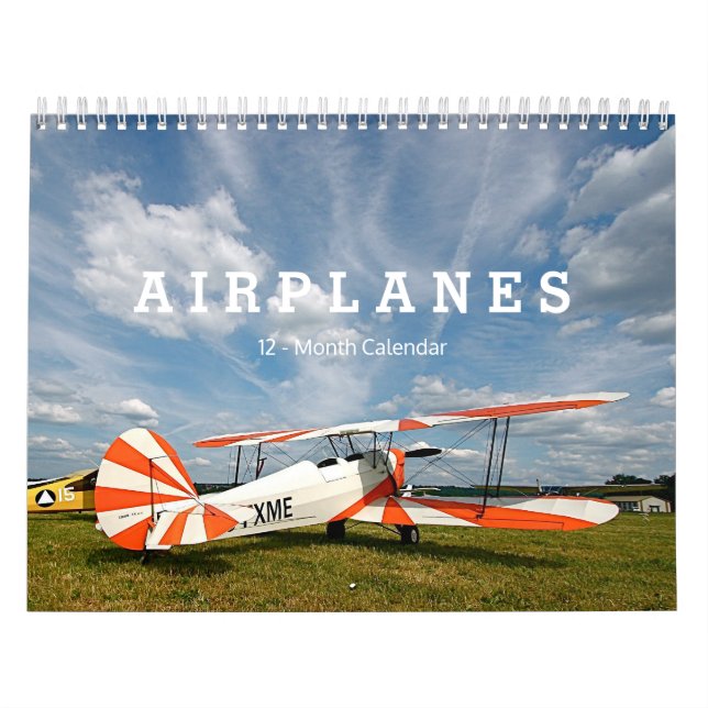 Calendario Antique Airplanes Biplanes 12-Month   (Tapa)