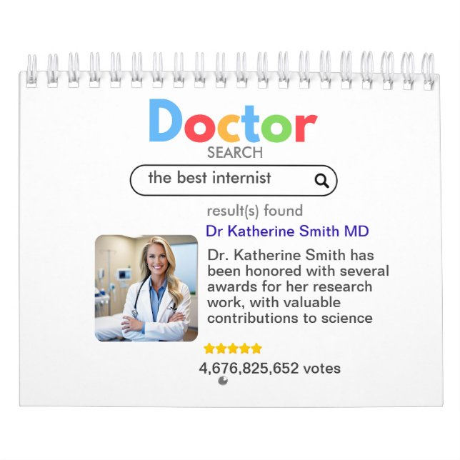 Calendario antistress PHYSICIAN DOCTOR google search votes  (Tapa)