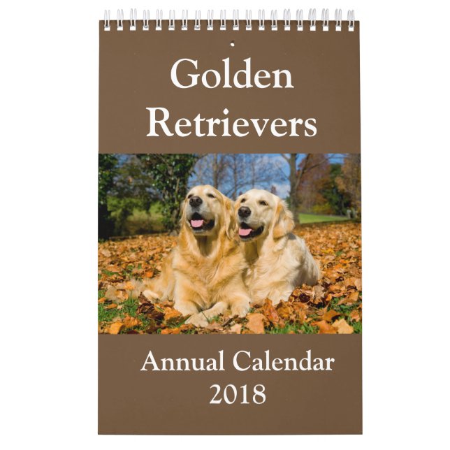 Calendario anual 2018 del golden retriever (Tapa)