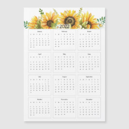 Calendario Anual 2022 con girasoles