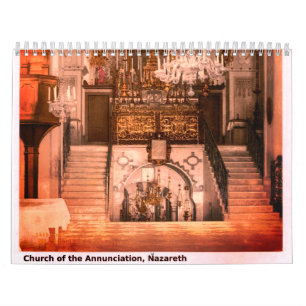 Calendario anual de 12 meses de Tierra Santa Crist