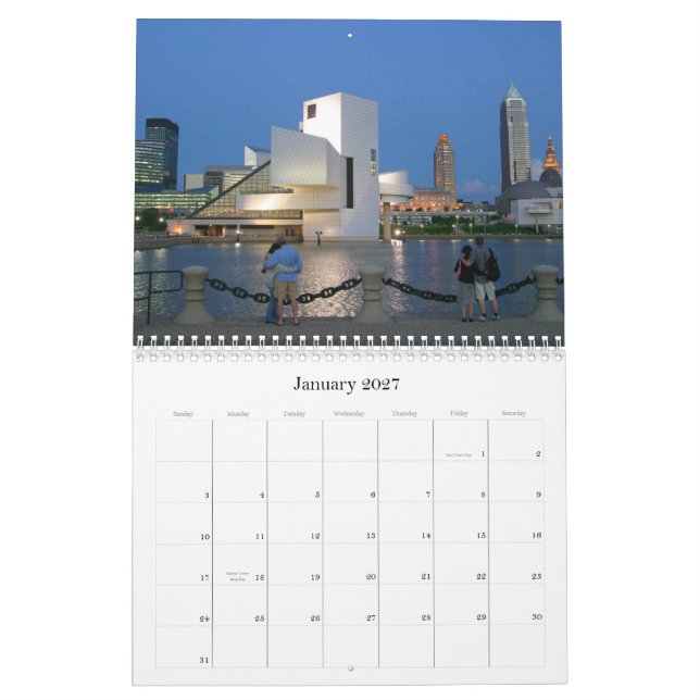 Calendario Anual de Cleveland Ohio (Jan 2027)
