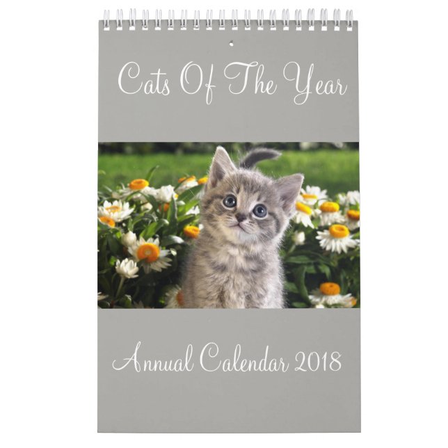 Calendario Anual De Los Gatos Del Año 2018 (Tapa)