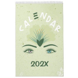 Calendario Anual de Ojos de Flor Verde