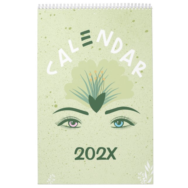 Calendario Anual de Ojos de Flor Verde (Tapa)