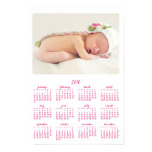 Calendario anual de Posters personalizados blancos