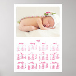 Calendario anual de Posters personalizados blancos
