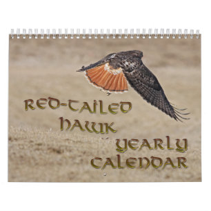calendario anual Rojo-atado del halcón