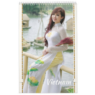 Calendario Ao Dai Tradicional Vietnam