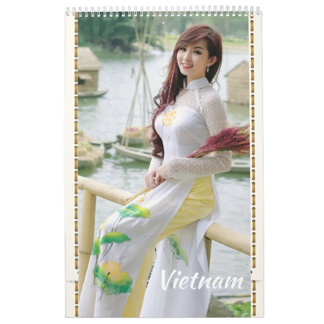 Calendario Ao Dai Tradicional Vietnam (Tapa)