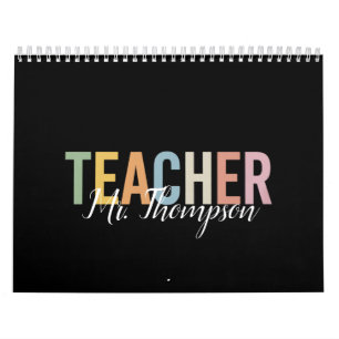 Calendario Apreciación personalizada del profesor de vuelta a