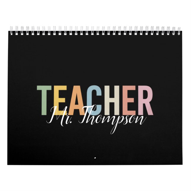 Calendario Apreciación personalizada del profesor de vuelta a (Tapa)