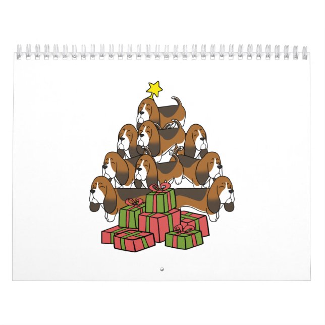 Calendario Árbol de Navidad Basset Hound (Tapa)