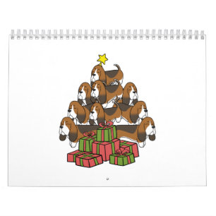 Calendario Árbol de Navidad Basset Hound
