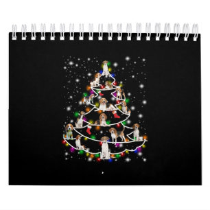 Calendario Árbol De Navidad Beagle Cubierto De Lámparas