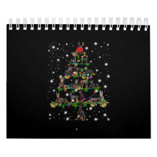 Calendario Árbol de Navidad Doberman cubierto por linterna