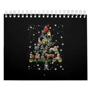 Calendario Árbol de Navidad Pitbull Cubierto De Lámparas