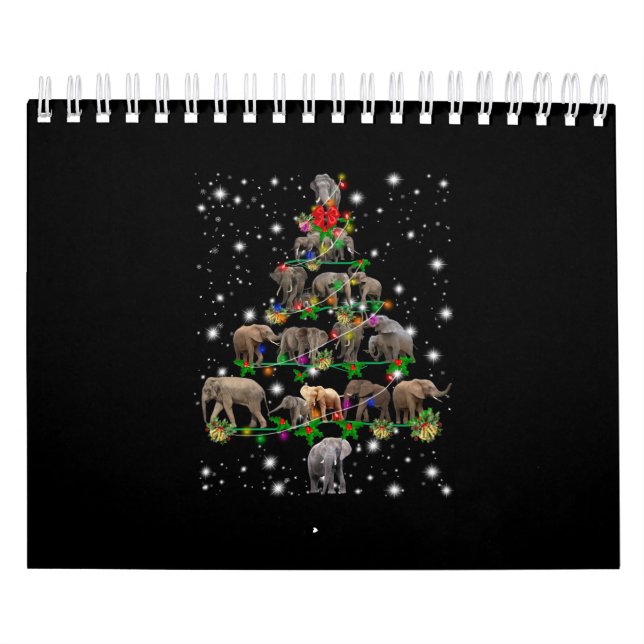 Calendario Árbol elefante de Navidad cubierto por linterna (Tapa)