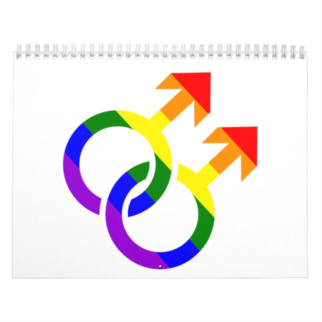 Calendario Arco iris masculino gay (Tapa)