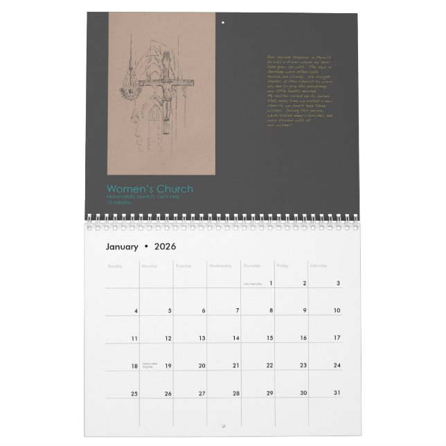 Calendario arquitectónico 2012 de los bosquejos (Jan 2026)