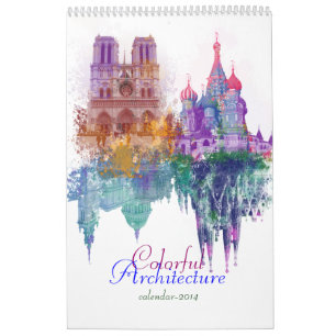 Calendario Arquitectura colorida