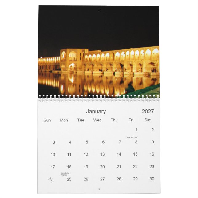 Calendario Arquitectura de Irán (Jan 2027)