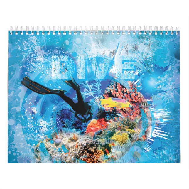 Calendario Arrecife de coral de exploración submarina de buce (Tapa)