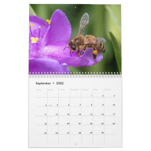 Calendario Arriba cerca y personal con la foto de las abejas 