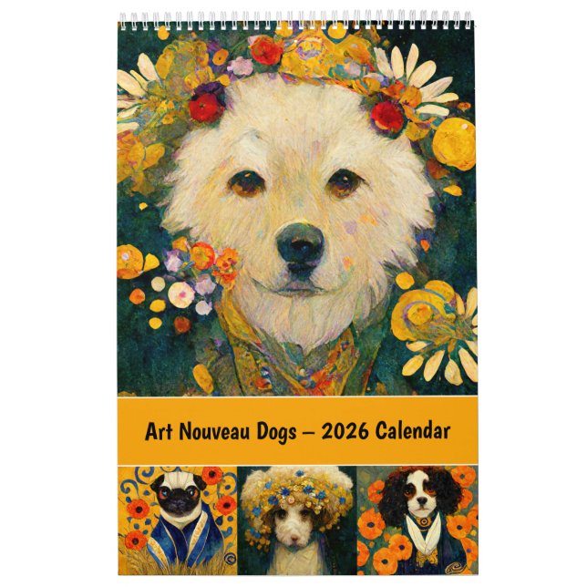 Calendario Art Nouveau Dogs – 2026 Calendar (Tapa)