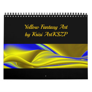 Calendario Arte abstracto amarillo Fantasy 3D