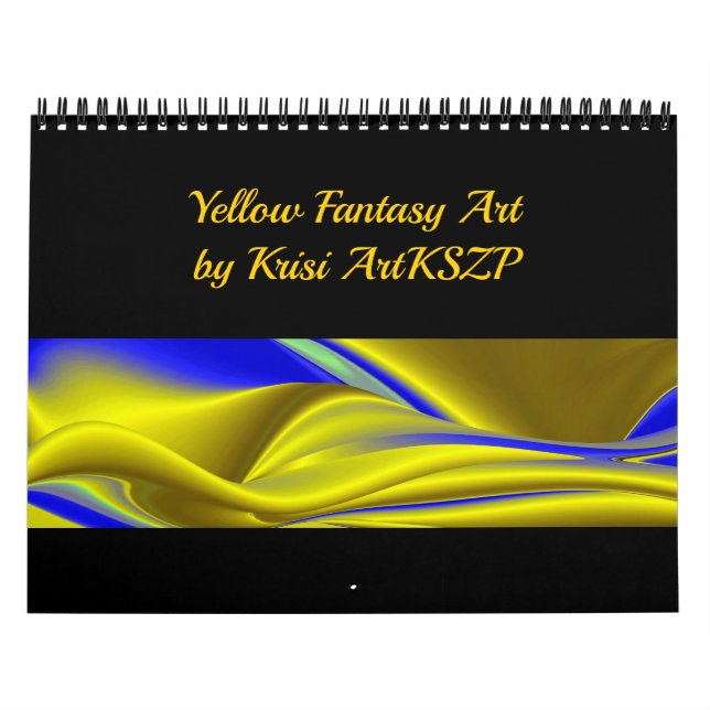 Calendario Arte abstracto amarillo Fantasy 3D (Tapa)
