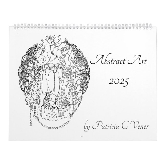 Calendario Arte abstracto en año de Personalizable blanco y n (Tapa)