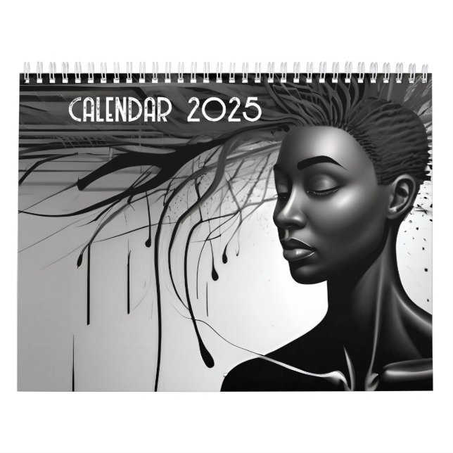 Calendario Arte abstracto en blanco y negro (Tapa)