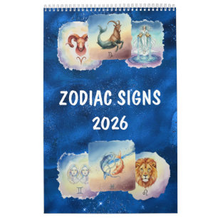Calendario Arte Acuarela Zodiaco Astrológico